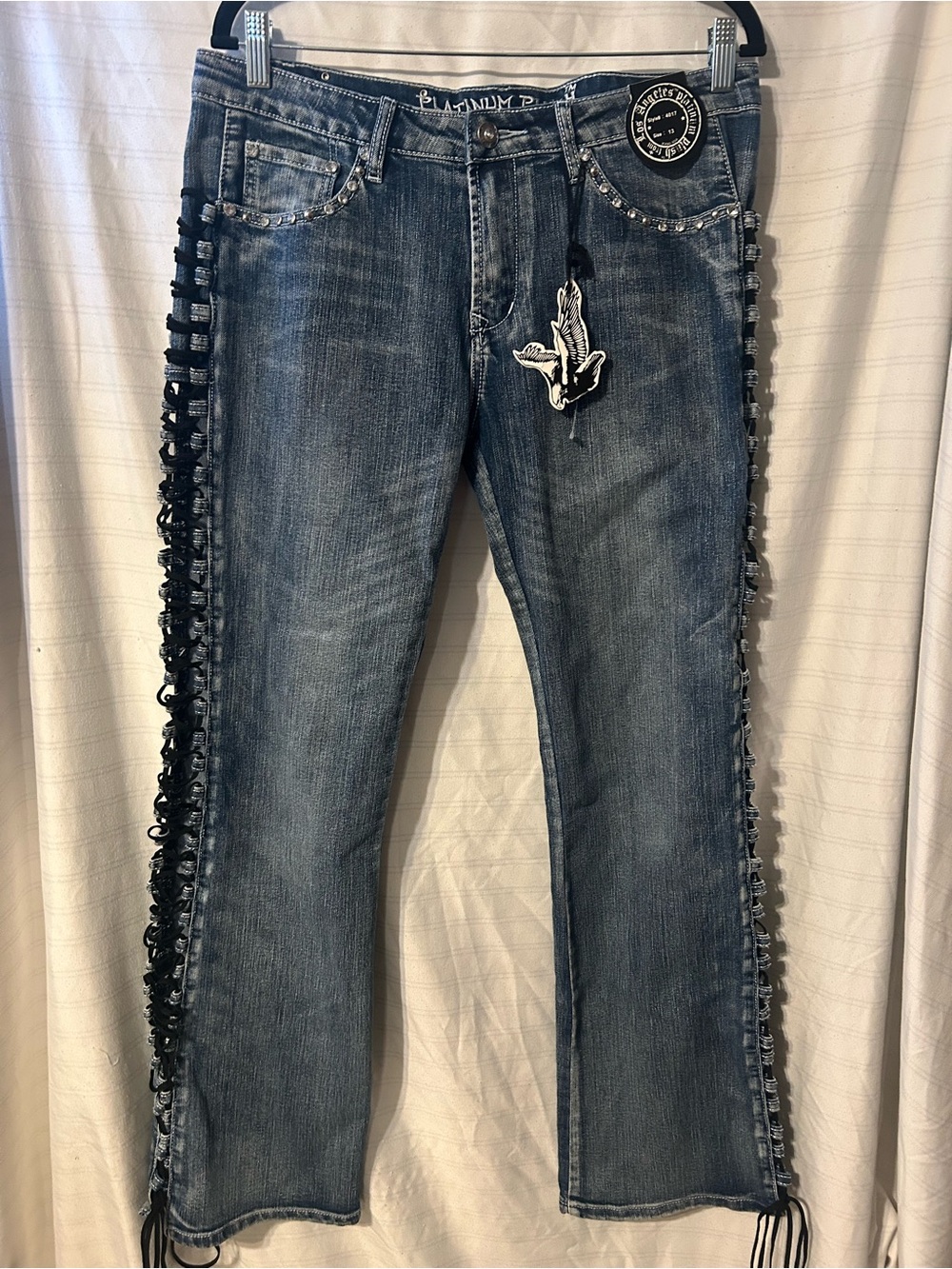 Platinum Plush Denim Rock Y2K Jeans